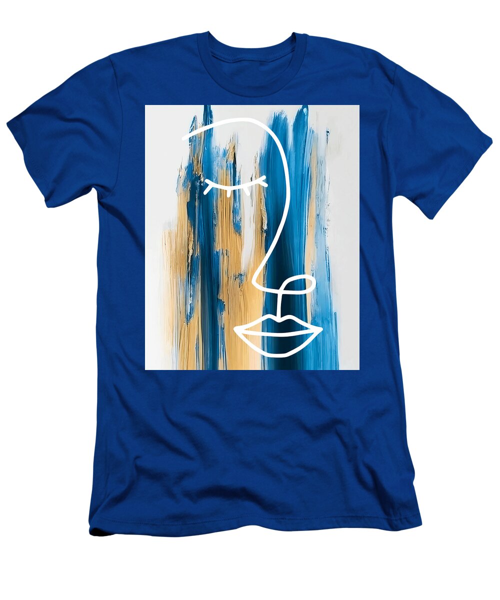 Abstract Line Art Face Mounir Khalfouf T-Shirt