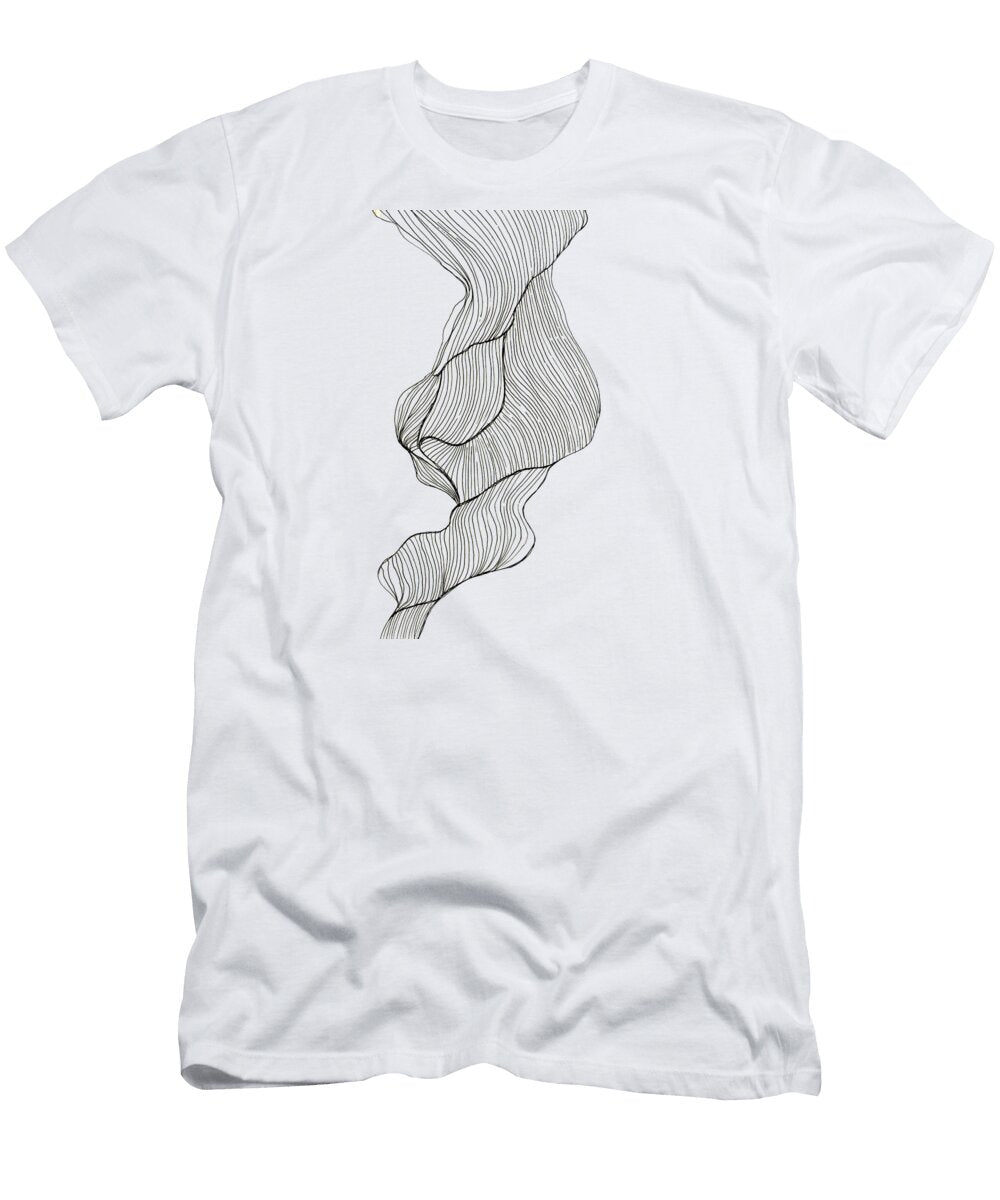 Abstract Linework Free Flow Fishy Tan T-Shirt
