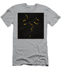 Abstract Love Line Art Couple Kiss Wall Art Line Drawing Minimal Face Sketch Face Outline Print Mounir Khalfouf T-Shirt