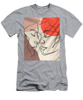 Abstract Shapes One Line Drawing Minimalist Couple Face Illustration Mounir Khalfouf T-Shirt