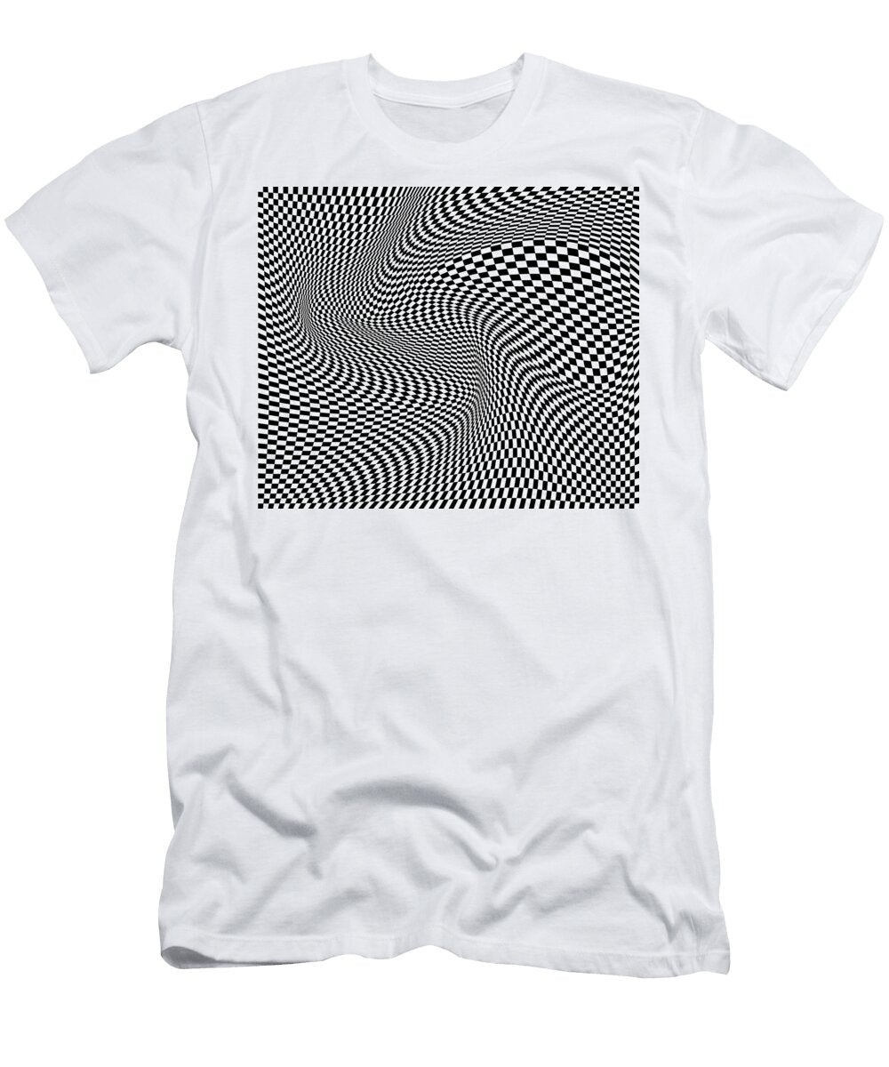 Abstract White Geometric Pattern with Squares Design Element Fo Buntoon Rodseng T-Shirt