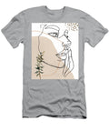 Abstract Womans Face Line Art Tropical Leaves Abstract Shapes Terracotta Aesthetic Card Mounir Khalfouf T-Shirt