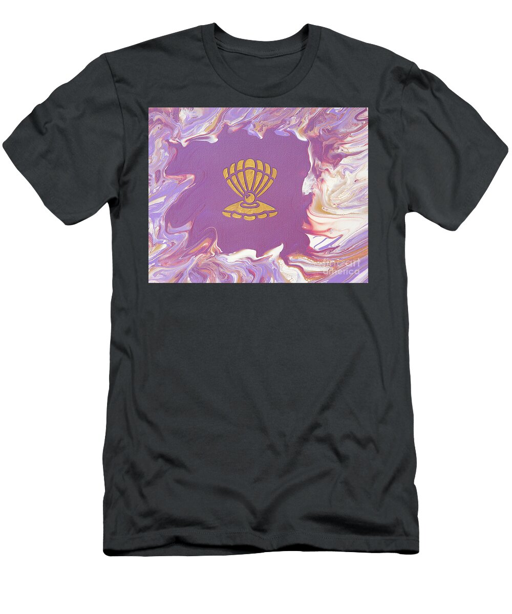 Acrylic Pour Shell with Pearl Elisabeth Lucas T-Shirt