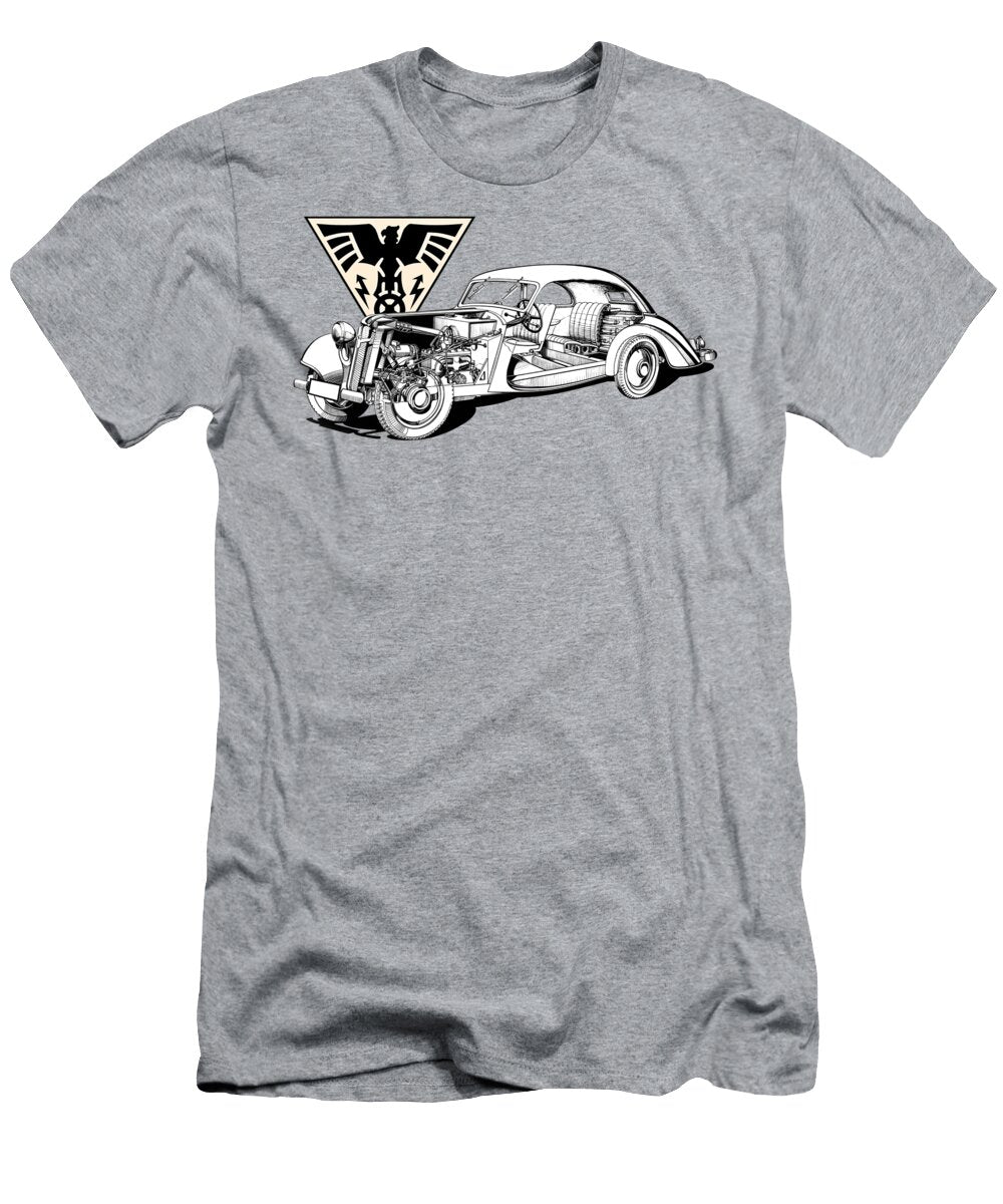 Adler Trumpf Junior 2 Turen Limousine Cutaway Car Art Vladyslav Shapovalenko T-Shirt