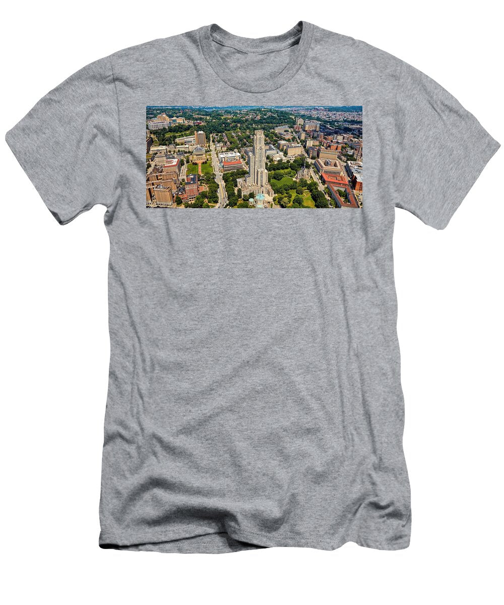 Aerial View of the University of Pittsburgh Campus Mountain Dreams T-Shirt