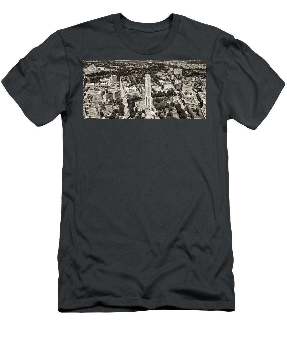Aerial View of the Univesity of Pittsburgh Campus Mountain Dreams T-Shirt
