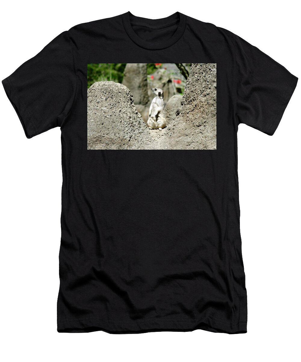 Alert Meerkat in Rocky Habitat Masha Batkova T-Shirt