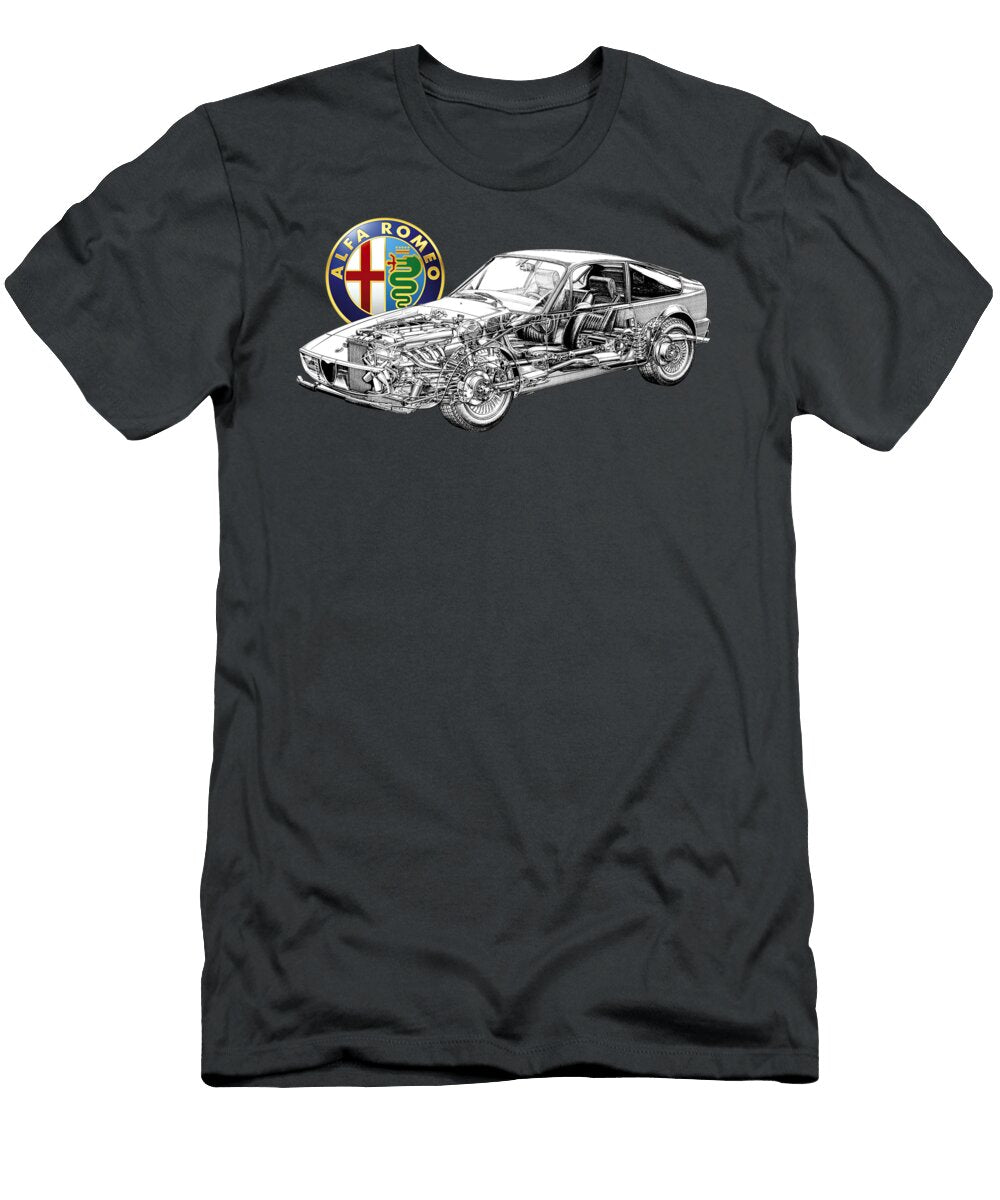 Alfa Romeo Junior Z Cutaway Automotive Art Vladislav Shapovalenko T-Shirt