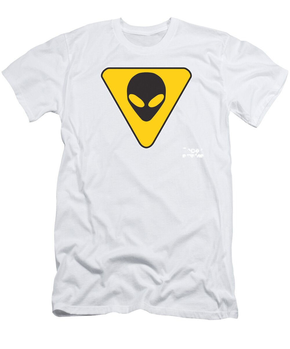 Alien Grey Hazard Graphic Pixel Chimp T-Shirt