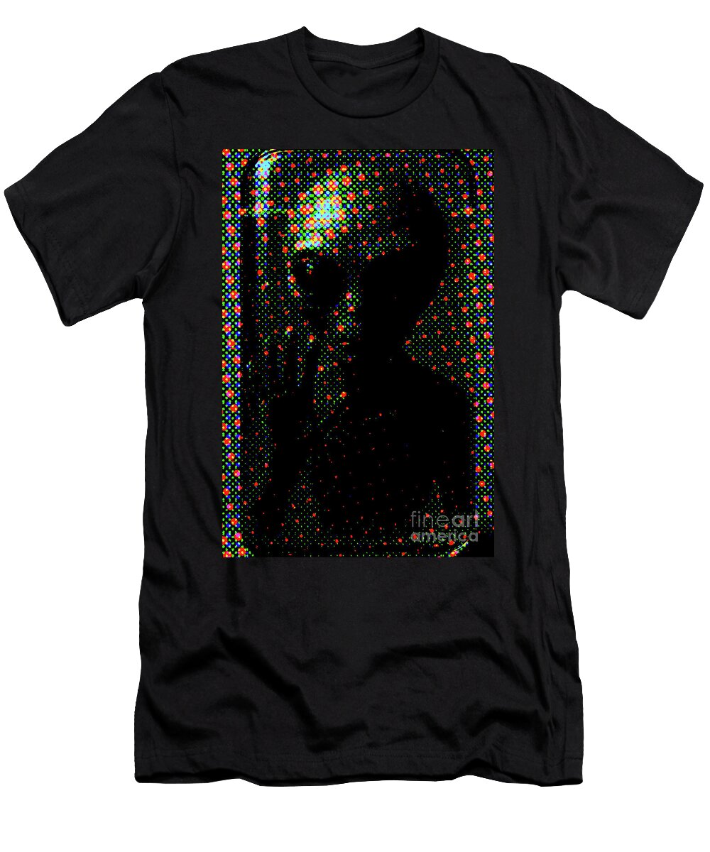 Alien Halftones Pop Art Raven Glow T-Shirt