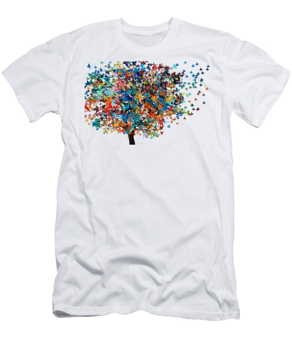All Seasons Tree Colorful Art Sharon Cummings T-Shirt