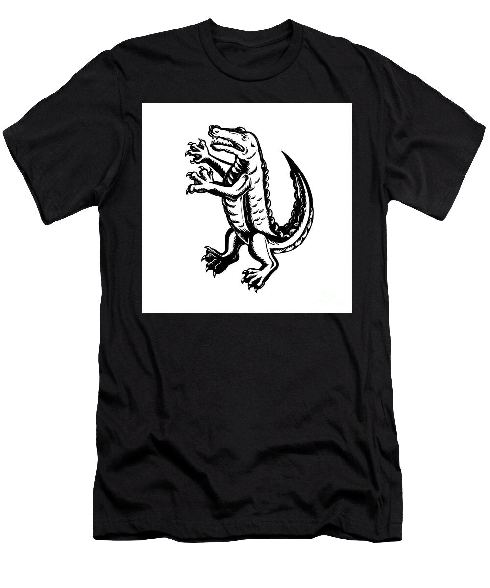 Alligator Standing Scraperboard Aloysius Patrimonio T-Shirt