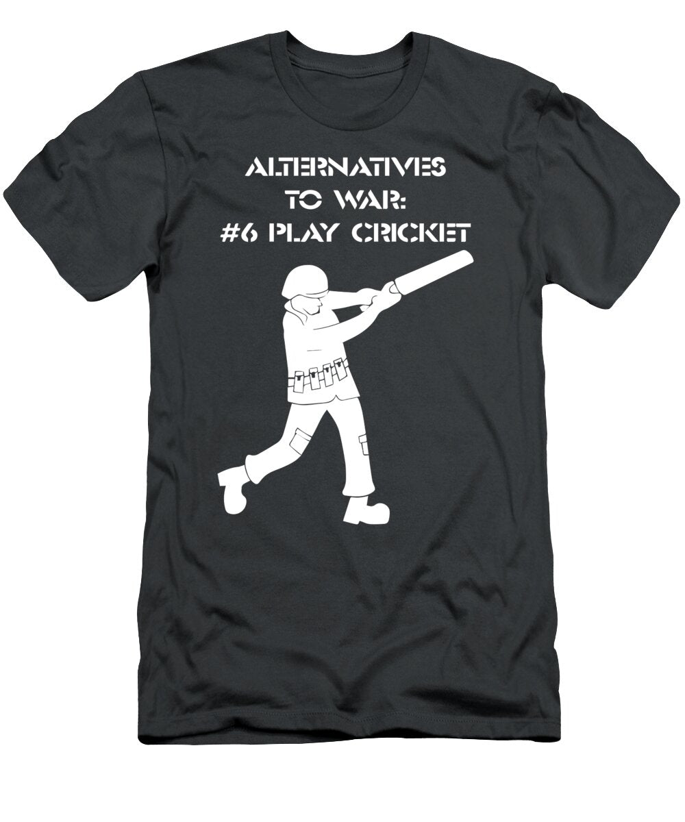 Alternatives to War Play Cricket Batting Anti War Stencil Tour Haikal Aminudin T-Shirt
