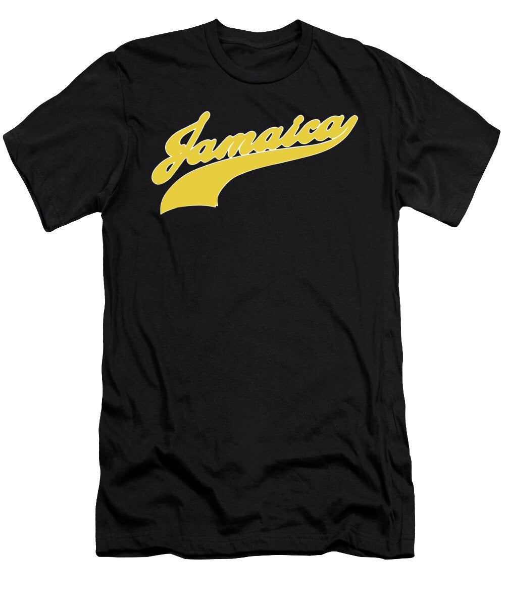 Amaica Ladies Jamaica Script Font Baseball Style Text Design Jamaican Pride Junior and Womens Jamai Xavier Bednall T-Shirt