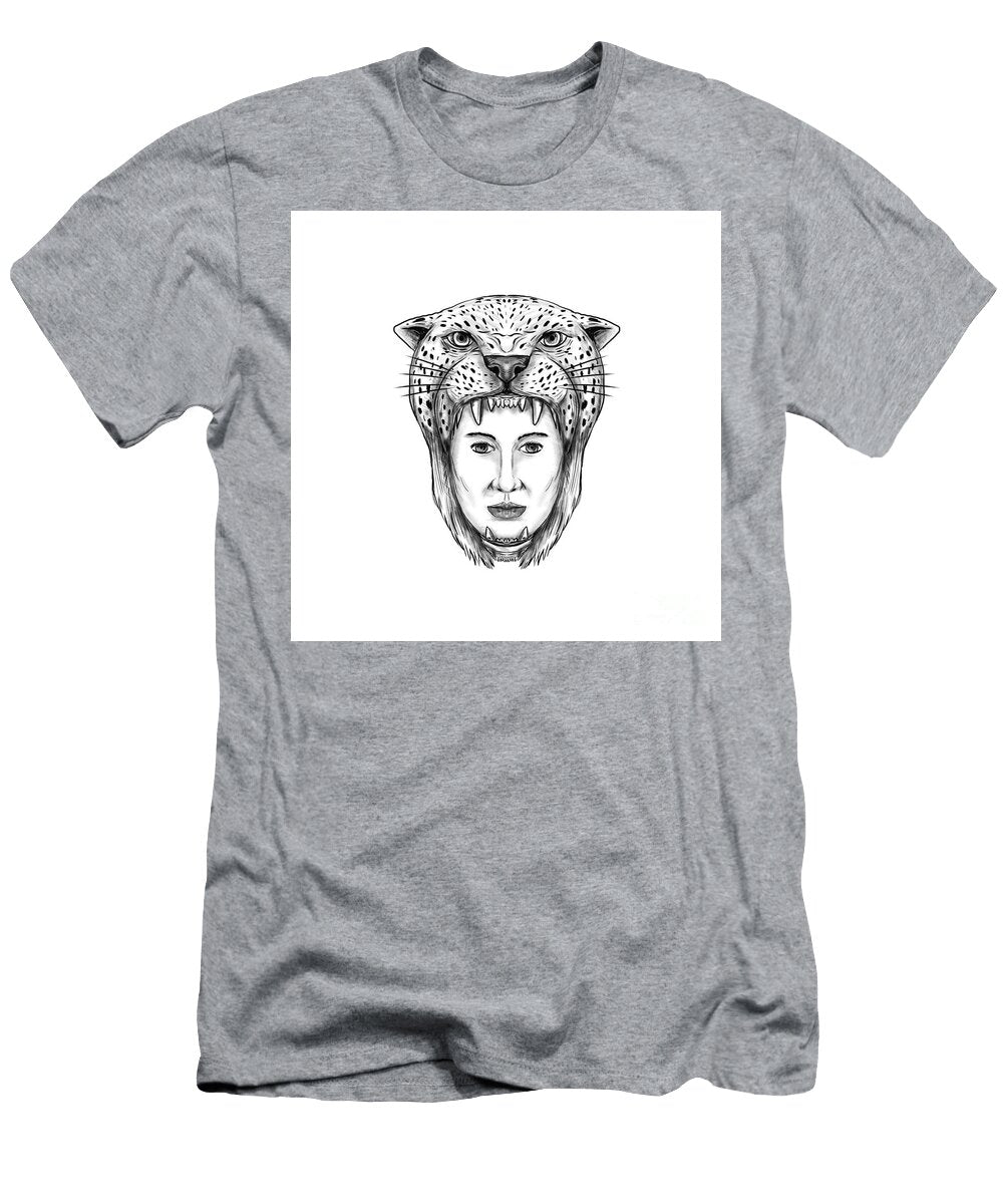 Amazon Warrior Jaguar Headdress Tattoo Aloysius Patrimonio T-Shirt