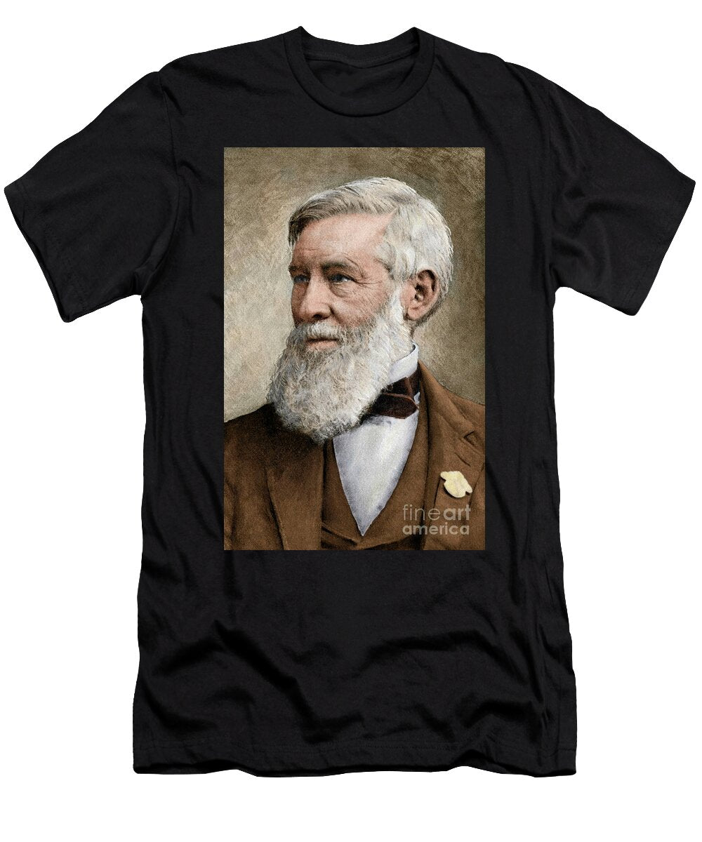 American Botanist Asa Gray 1810 1888 Digitally Colored Printed Halftone Reproduction of a Photograph American School T-Shirt