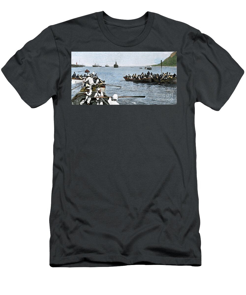 American Navy Ships Carrying Troops for the Invasion of Cuba 1898 American School T-Shirt