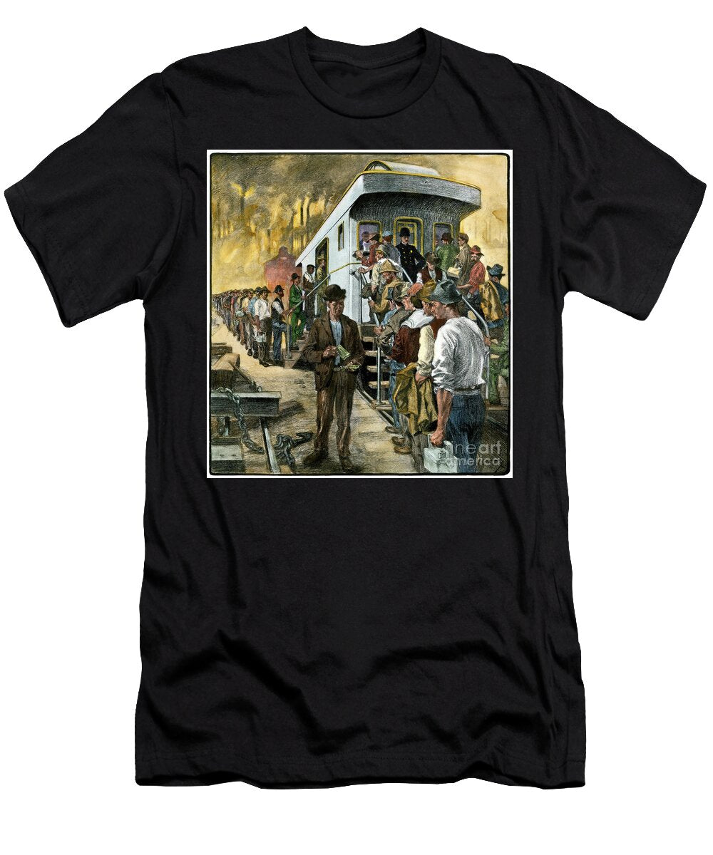 American Steel Workers Lined Up At the Pay Car At the Homestead Works 1901 American School T-Shirt