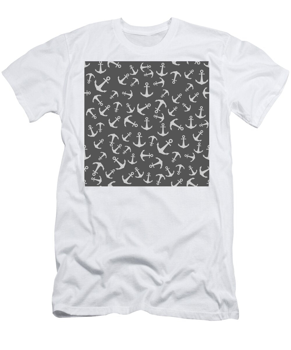 Anchor Pattern Grey Studio Grafiikka T-Shirt