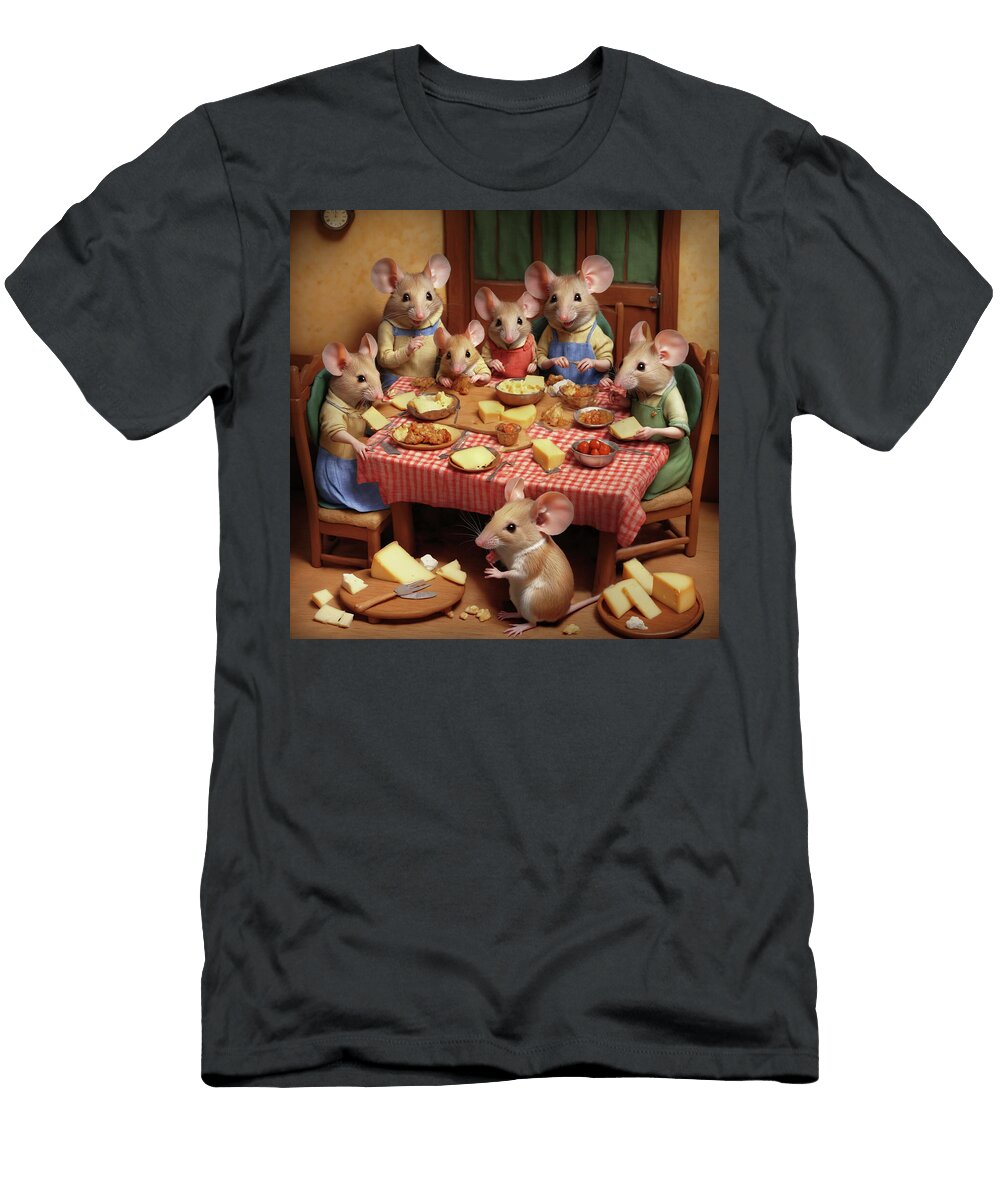 Animal Mouse Dinner with the Mousingtons Mike Savad T-Shirt