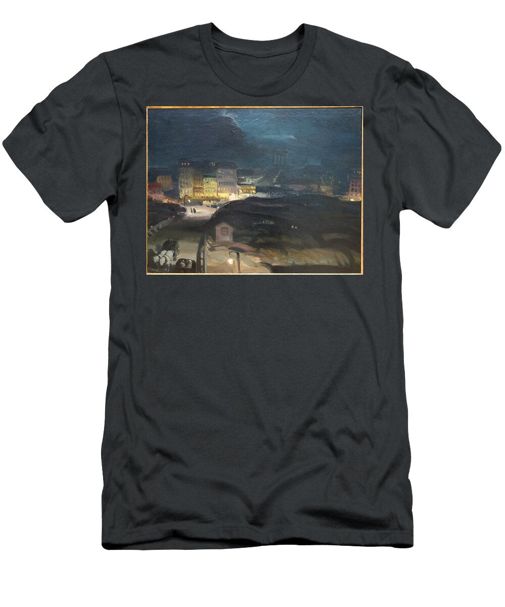 Approach to the Bridge At Night George Wesley Bellows T-Shirt
