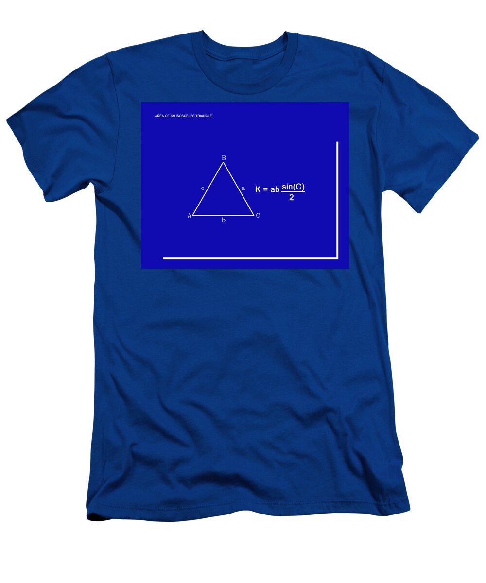 Area of an Isosceles Triangle Dk Blue Wht Paulette Wright T-Shirt