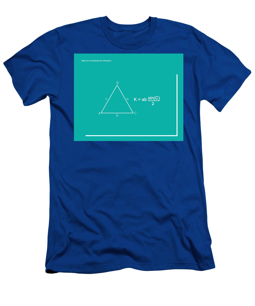 Area of an Isosceles Triangle Teal White Paulette Wright T-Shirt