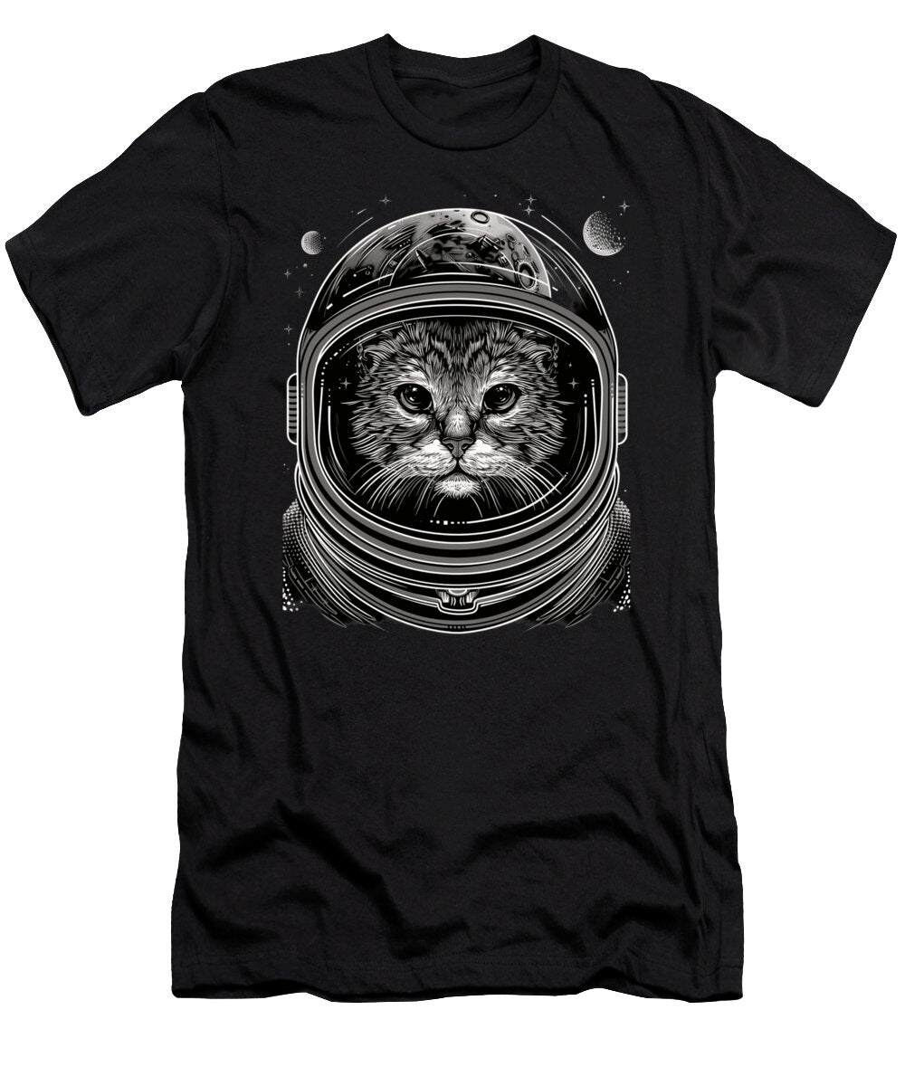 Astro Bleat Explorers Goat with Cat Astronaut Pamela Caffey T-Shirt