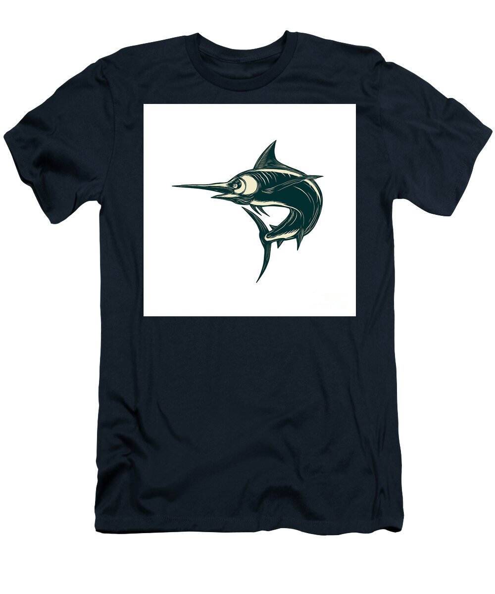 Atlantic Blue Marlin Scraperboard Aloysius Patrimonio T-Shirt