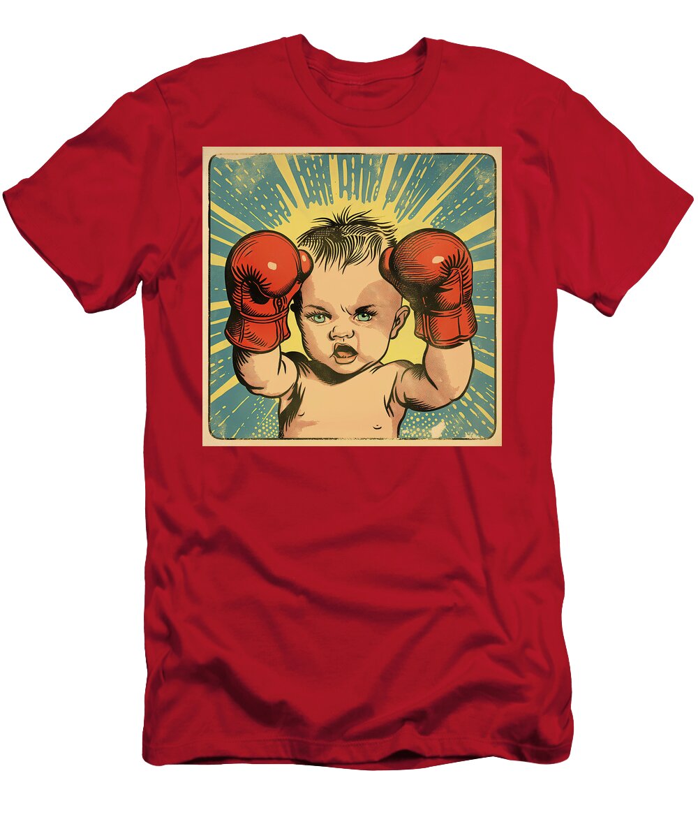 Baby Boxing Gloves Comic Book Art 66 Mad Paperairplanes T-Shirt