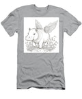 Baby Hippo with Wings in a Field of Flowers Draw Foxxy T-Shirt