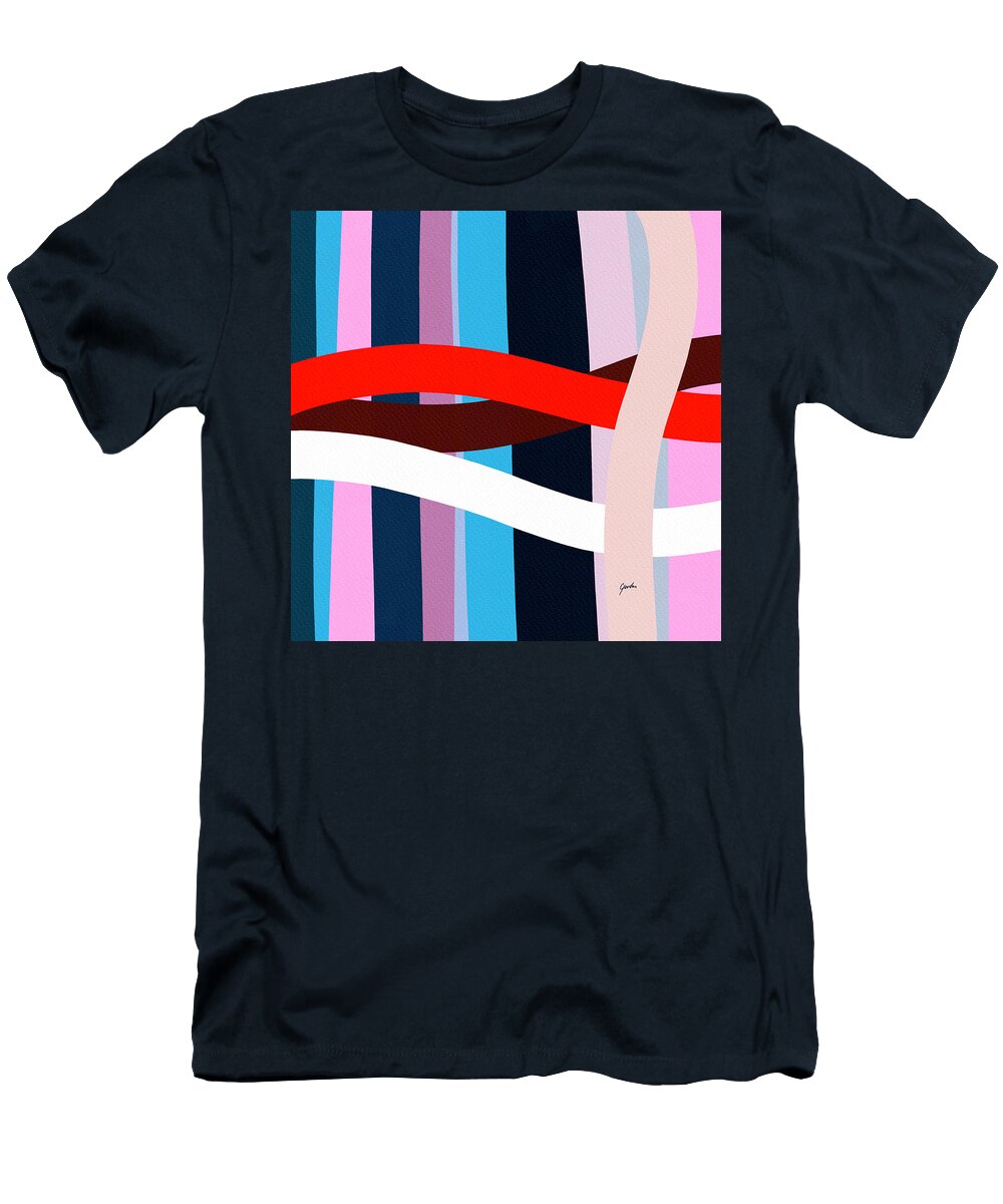 Back to School Abstract Lines Colorful Wall Art Painting Iabstractart T-Shirt