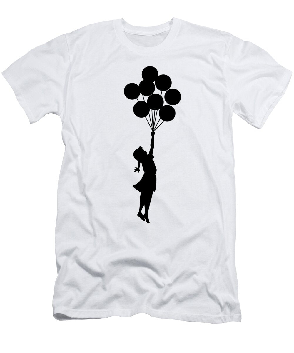 Banksy Flying Girl By Balloons Wesam Khalil T-Shirt