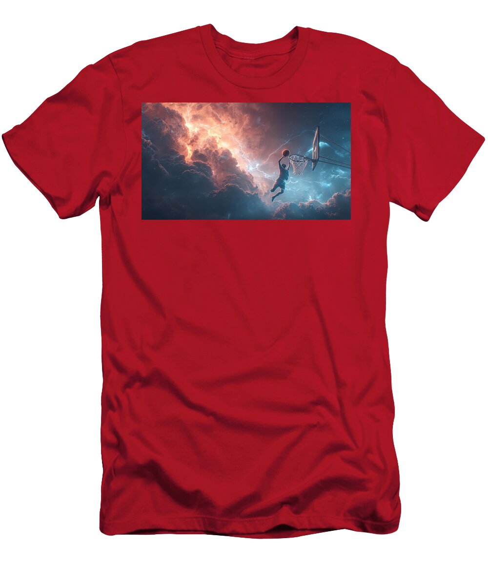 Basketball Dunk in a Stormy Sky Evie Carrier T-Shirt