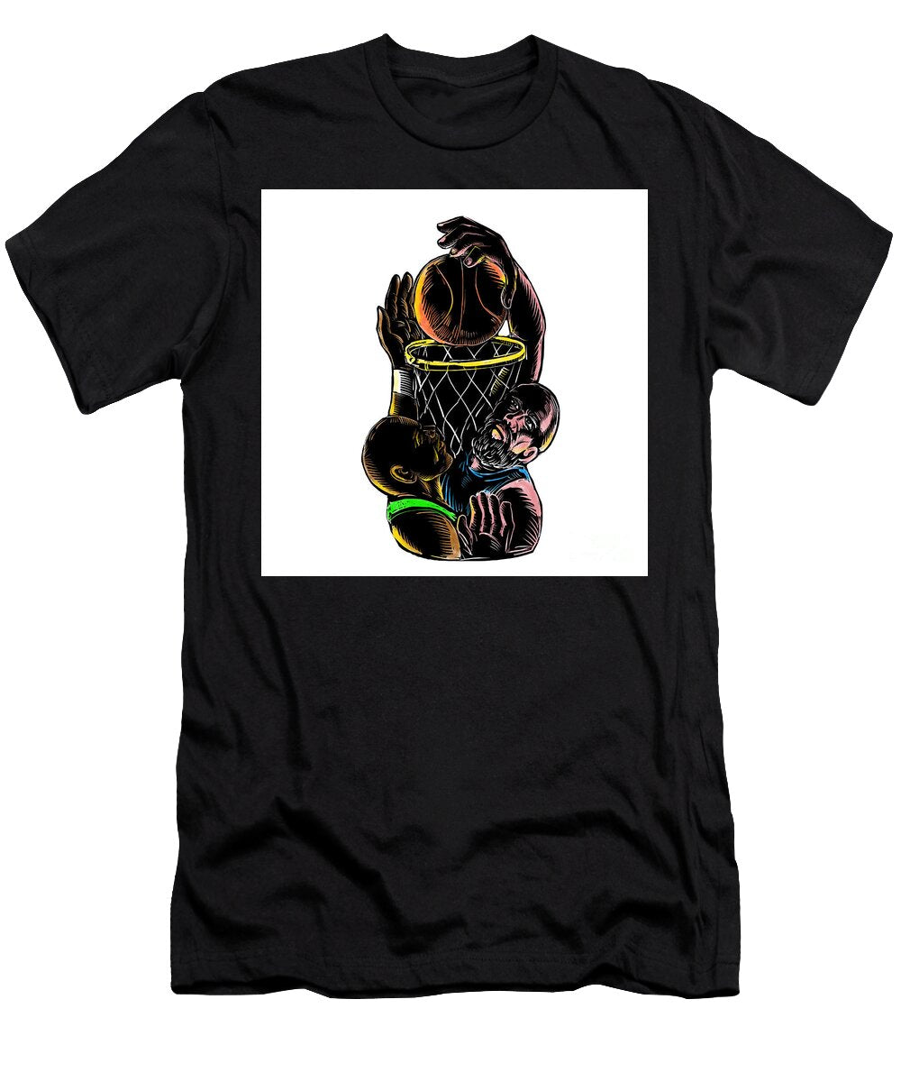 Basketball Player Dunking Blocking Ball Tattoo Aloysius Patrimonio T-Shirt