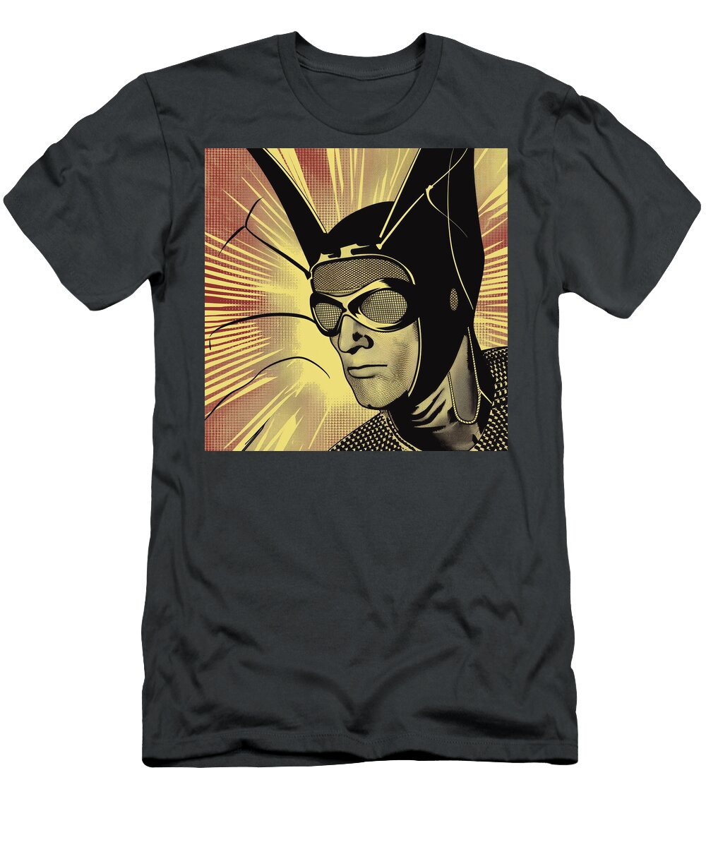 Bat Eared Villain Comic Book Art 87 Mad Paperairplanes T-Shirt