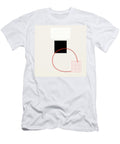 Bauhaus Geometric Dialogue with Red Arc Black Square and Halftone Module Cathy Anderson T-Shirt
