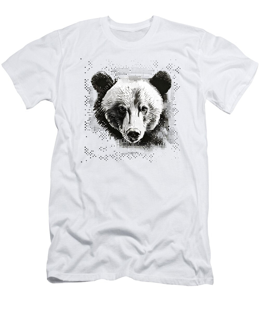 Bear Halftone Portrait Print Peter Awax T-Shirt
