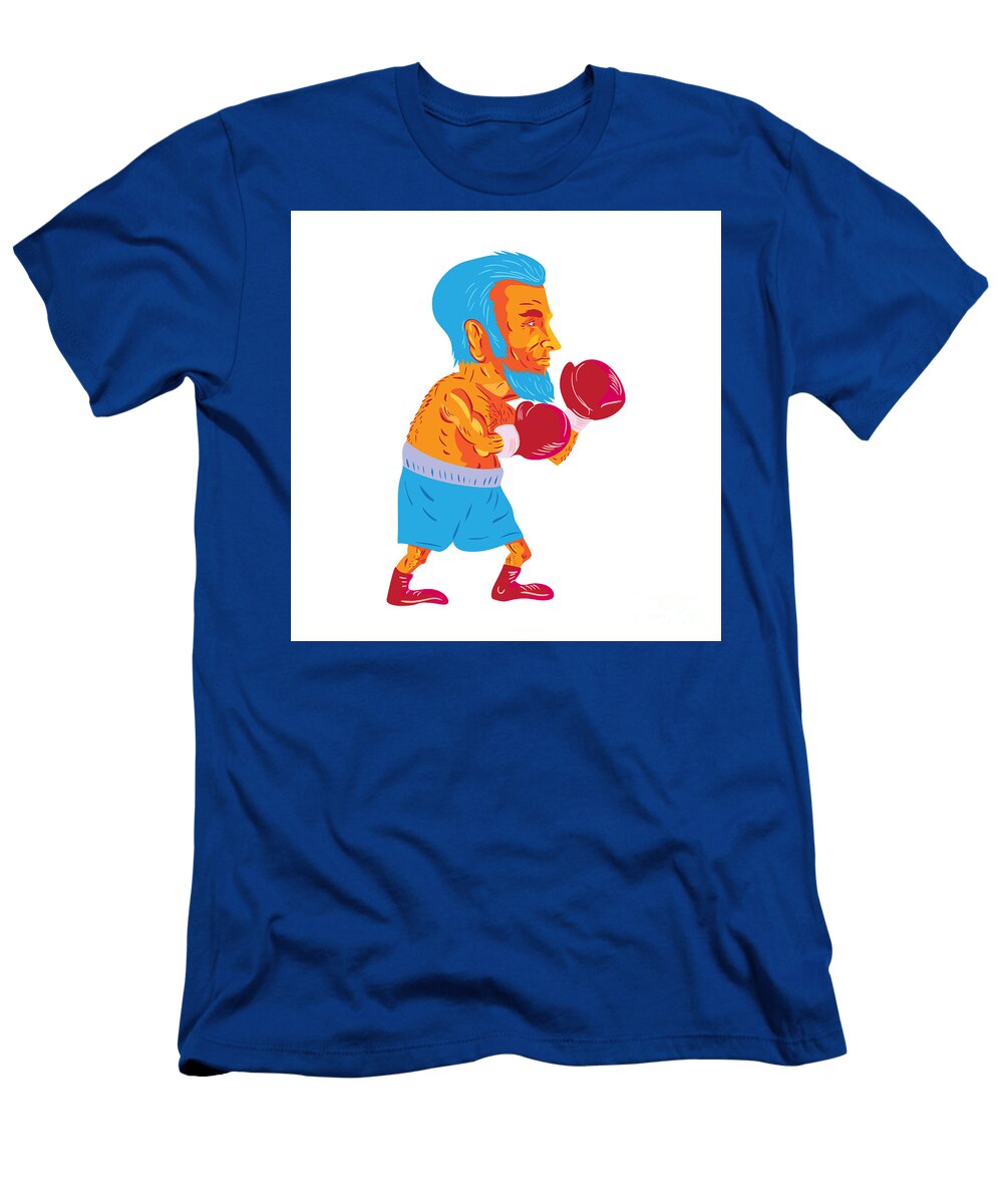 Bearded Boxer Boxing Cartoon Wpa Aloysius Patrimonio T-Shirt