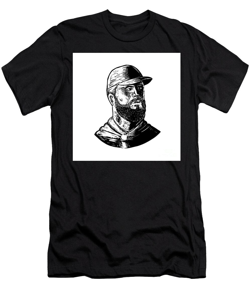 Bearded Chef Scratchboard Aloysius Patrimonio T-Shirt