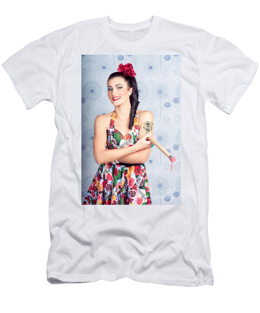 Beautiful Day of the Dead Girl Drawing Tattoo Ryan Jorgensen T-Shirt