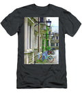 Beautiful Lamps and Ivy Growing on Stone Walls As Bicycles Line Historic Princeton University Brad Knorr T-Shirt