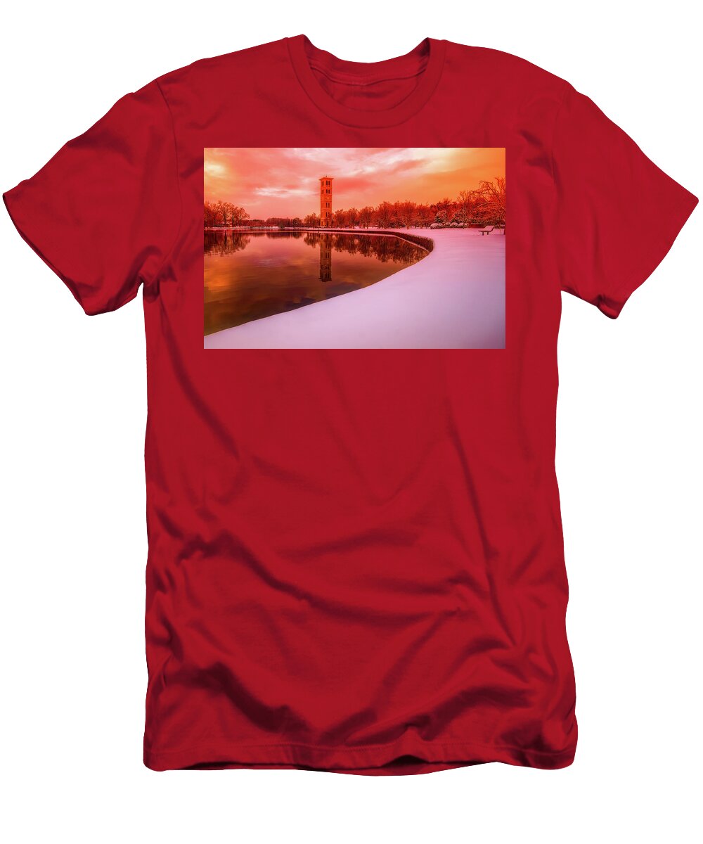 Beautiful Winter Sunset Over Furman University David Siglin T-Shirt