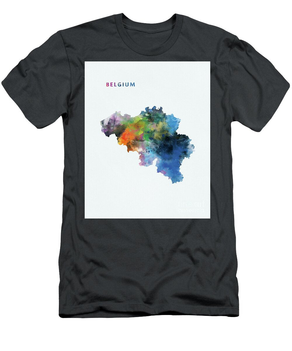 Belgium Map Monn Print T-Shirt