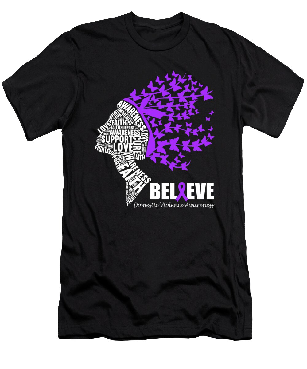 Believe October Domestic Violence Awareness Natalie Lidford T-Shirt