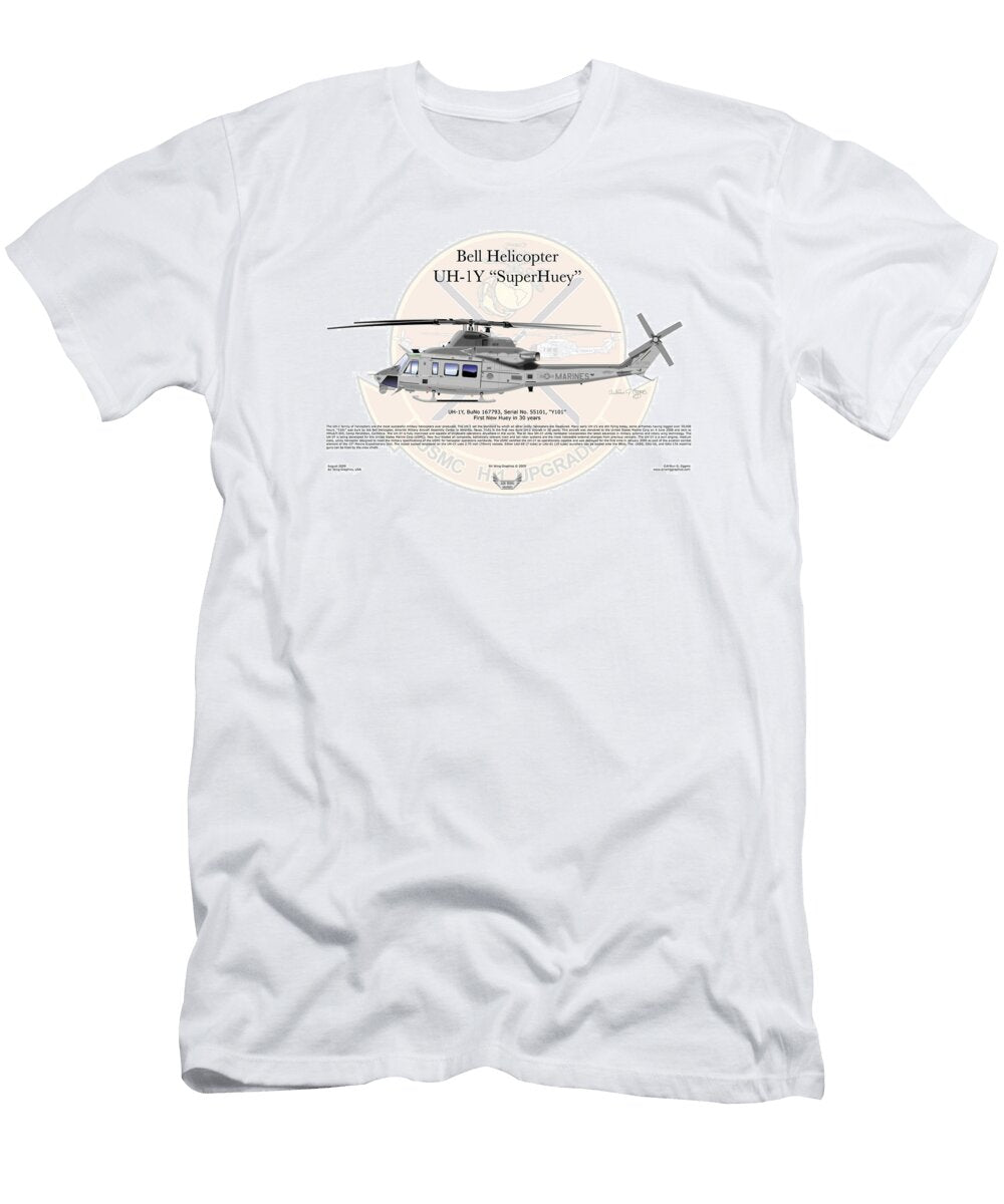 Bell Helicopter Uh 1y Superhuey Arthur Eggers T-Shirt