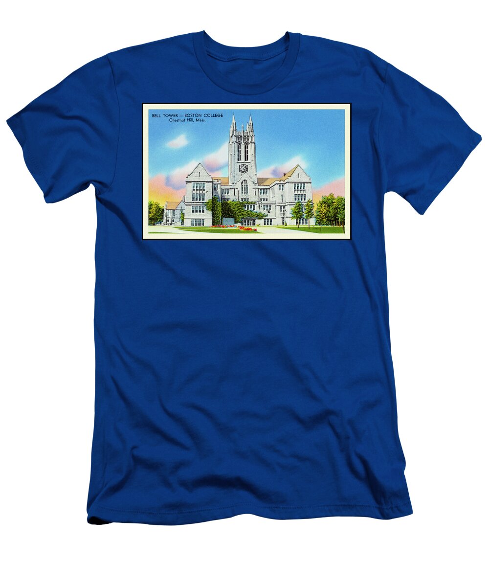 Bell Tower Boston College Chestnut Hill Massachusetts Retro Vintage Poster Carol Japp T-Shirt