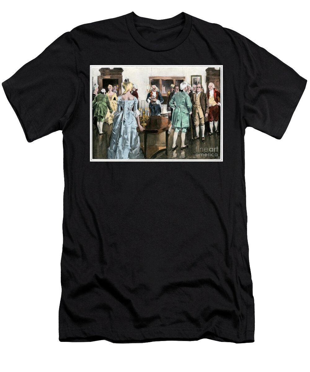Benjamin Franklin in a Colonial Drawing Room American School T-Shirt