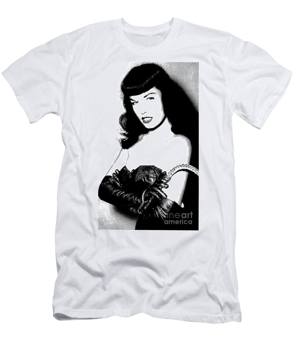 Bettie Page Whips and Chains Excite Me Mugshot Gallery T-Shirt