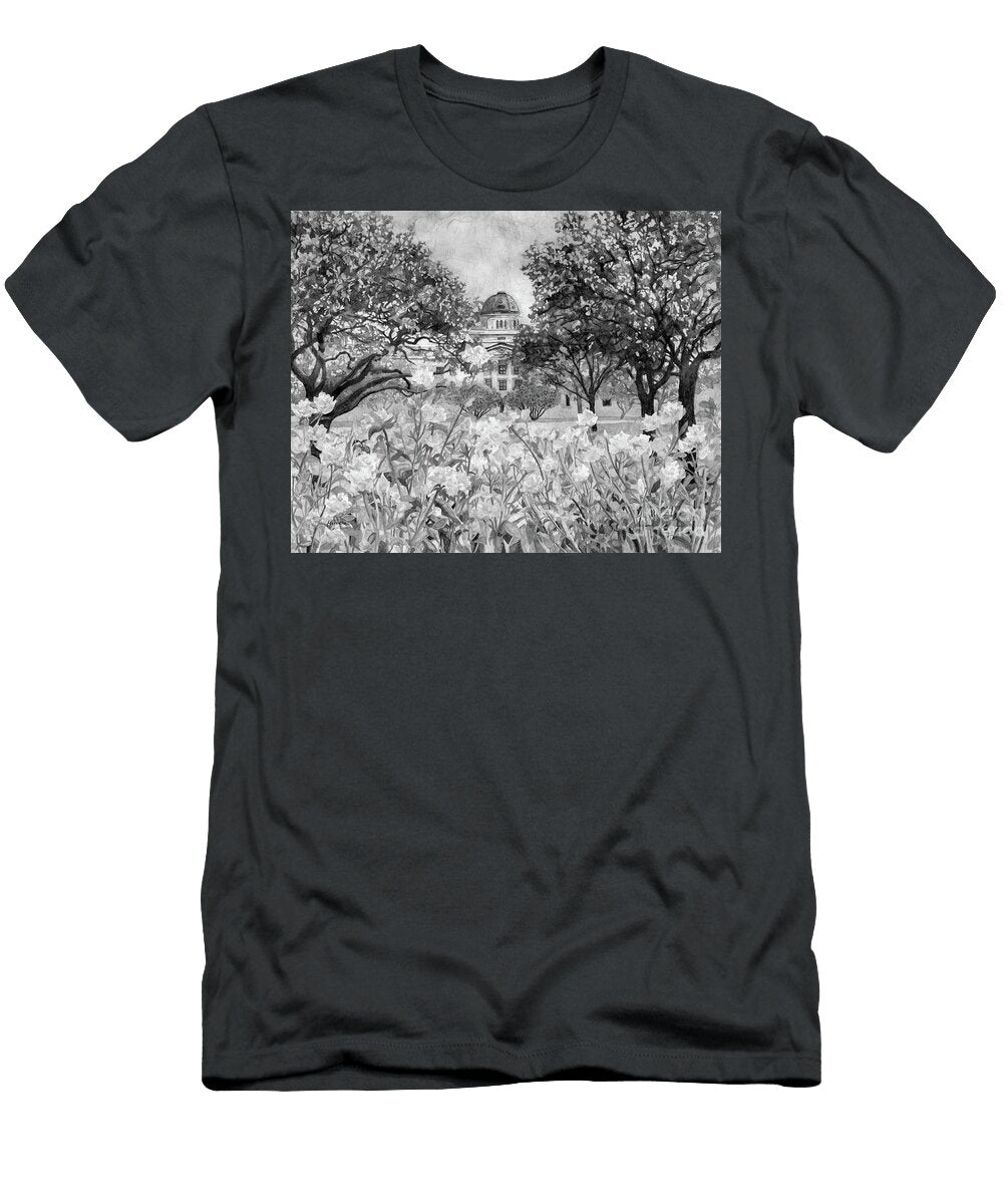 Beyond Rose Garden in Black and White Hailey E Herrera T-Shirt